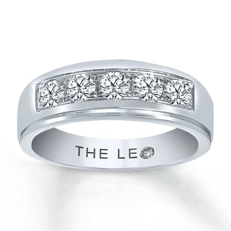 Main Image 1 of Previously Owned THE LEO Diamond Men's Band 1 ct tw Round-cut 14K White Gold Size 9