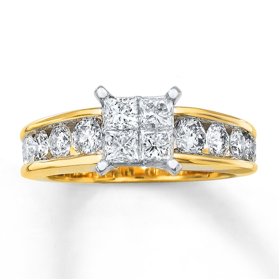 Previously Owned Diamond Engagement Ring 1-3/4 ct tw 14K Yellow Gold Size 4.5