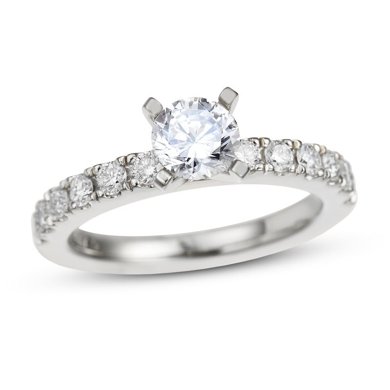 Previously Owned Diamond Engagement Ring 1-1/8 ct tw Round-cut 14K White Gold - Size 10.5