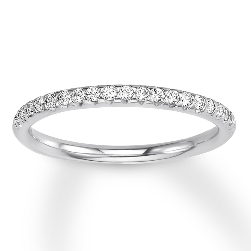 Main Image 1 of Previously Owned Diamond Wedding Band 1/5 ct tw Round-cut 14K White Gold Size 10