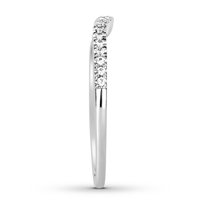 Main Image 2 of Previously Owned Diamond Wedding Band 1/6 ct tw Round-cut 14K White Gold - Size 8.75