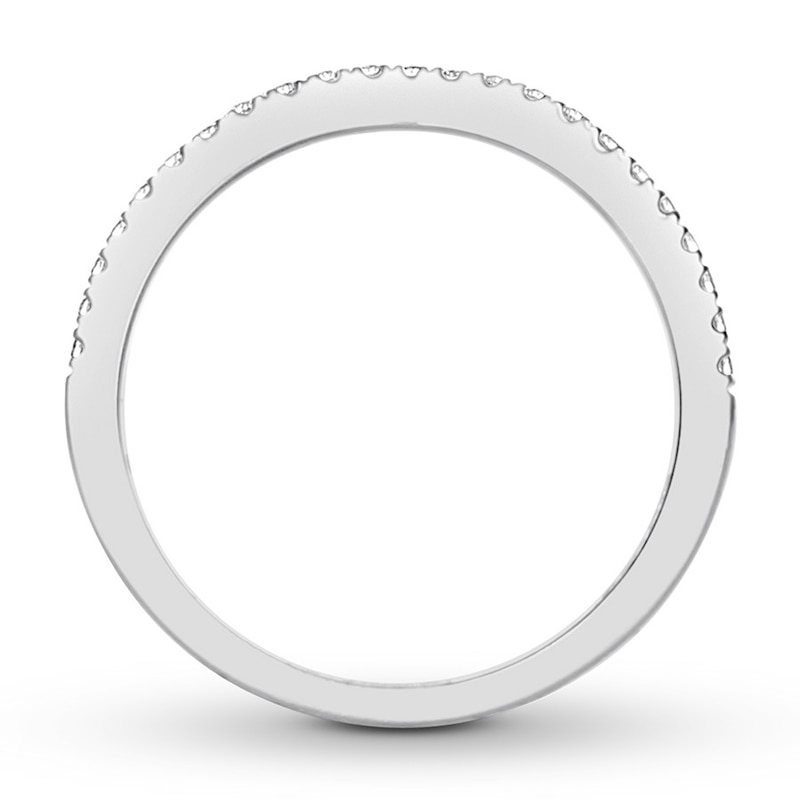 Main Image 3 of Previously Owned Diamond Wedding Band 1/6 ct tw Round-cut 14K White Gold - Size 8.75