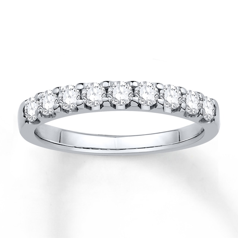 Main Image 1 of Previously Owned Diamond Wedding Band 1/2 ct tw Round-cut 14K White Gold Size 10.5