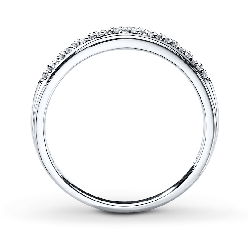 Main Image 2 of Previously Owned Diamond Wedding Band Round-cut 10K White Gold Size 10