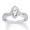 Thumbnail Image 1 of Previously Owned Neil Lane Engagement Ring 7/8 ct tw Marquise & Round-cut Diamonds 14K White Gold Size 4.25