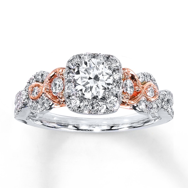 Main Image 1 of Previously Owned Diamond Engagement Ring 1 ct tw Round-cut 14K Two-Tone Gold - Size 10