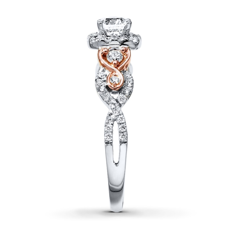 Main Image 3 of Previously Owned Diamond Engagement Ring 1 ct tw Round-cut 14K Two-Tone Gold - Size 10