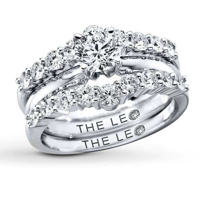 Main Image 4 of Previously Owned THE LEO Diamond Enhancer Ring 1 ct tw Round-cut 14K White Gold Size 5