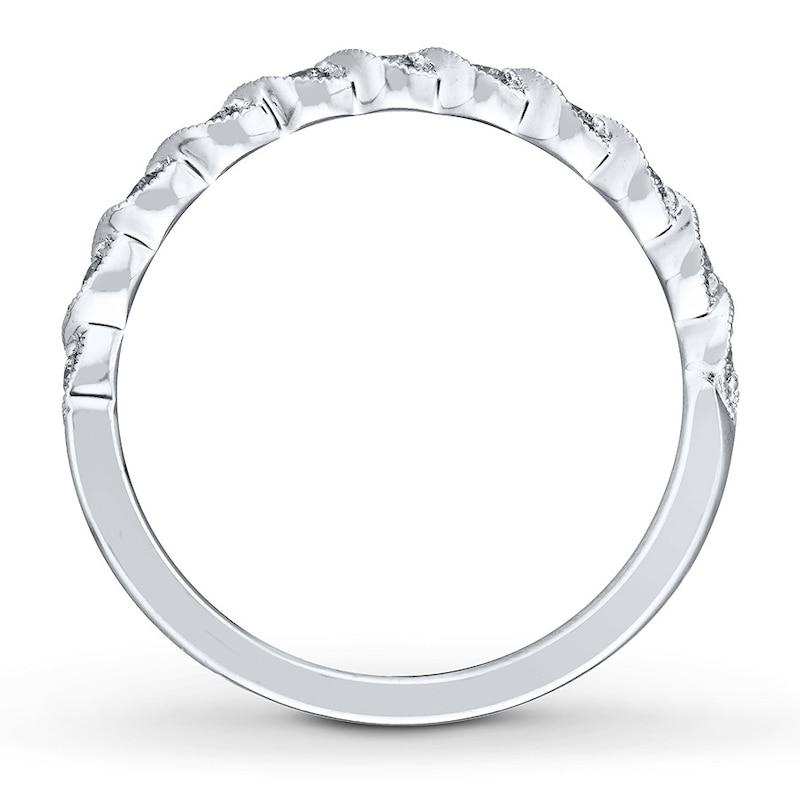 Main Image 2 of Previously Owned Neil Lane Diamond Wedding Band 1/6 ct tw Round-cut 14K White Gold - Size 5.5