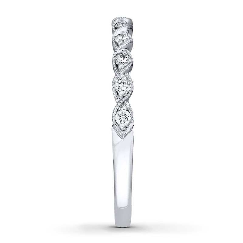 Main Image 3 of Previously Owned Neil Lane Diamond Wedding Band 1/6 ct tw Round-cut 14K White Gold - Size 5.5