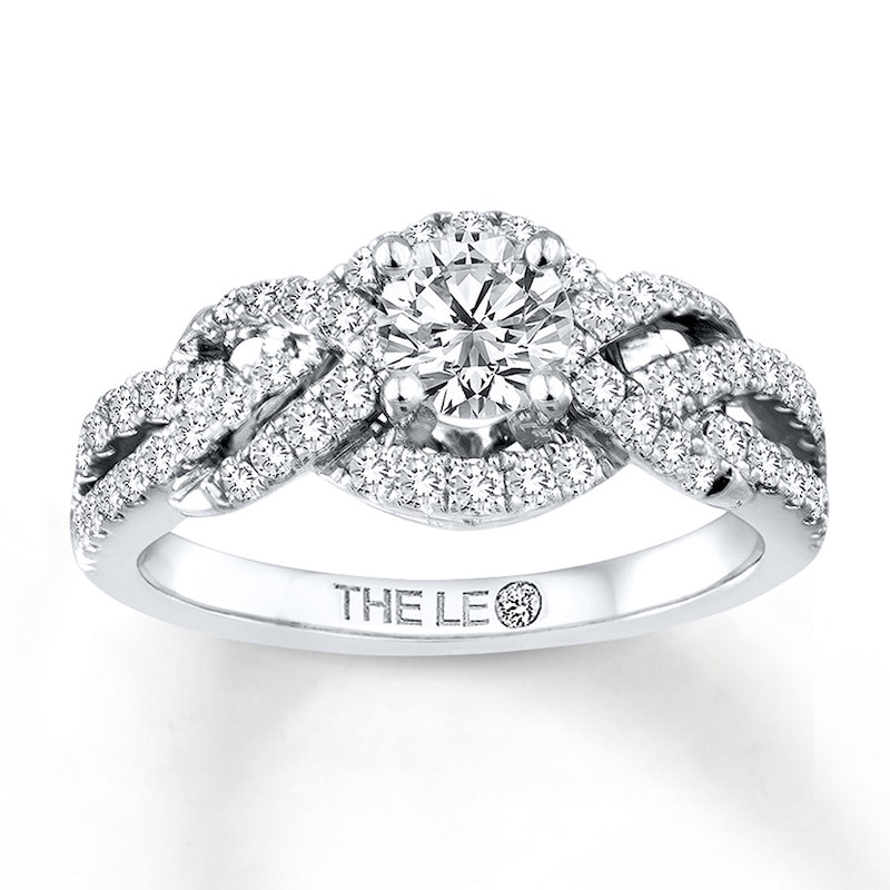 Main Image 1 of Previously Owned THE LEO Engagement Ring 1 ct tw Round-cut Diamonds 14K White Gold Size 9