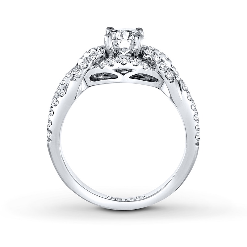 Main Image 2 of Previously Owned THE LEO Engagement Ring 1 ct tw Round-cut Diamonds 14K White Gold Size 9