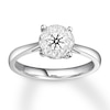 Thumbnail Image 1 of Previously Owned Diamond Engagement Ring 3/8 ct tw Round-cut 14K White Gold Size 4.25
