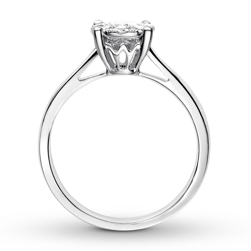 Main Image 2 of Previously Owned Diamond Engagement Ring 3/8 ct tw Round-cut 14K White Gold Size 4.25