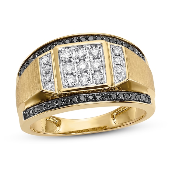 Previously Owned Men's Diamond Fashion Ring 5/8 ct tw Round-cut 10K Yellow Gold Size 6.75