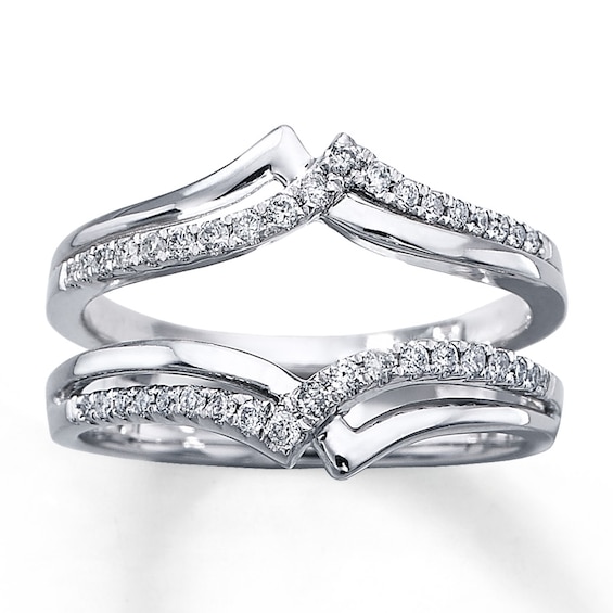 Previously Owned Diamond Enhancer Ring 1/4 ct tw Round-cut 14K White Gold Size 3.25