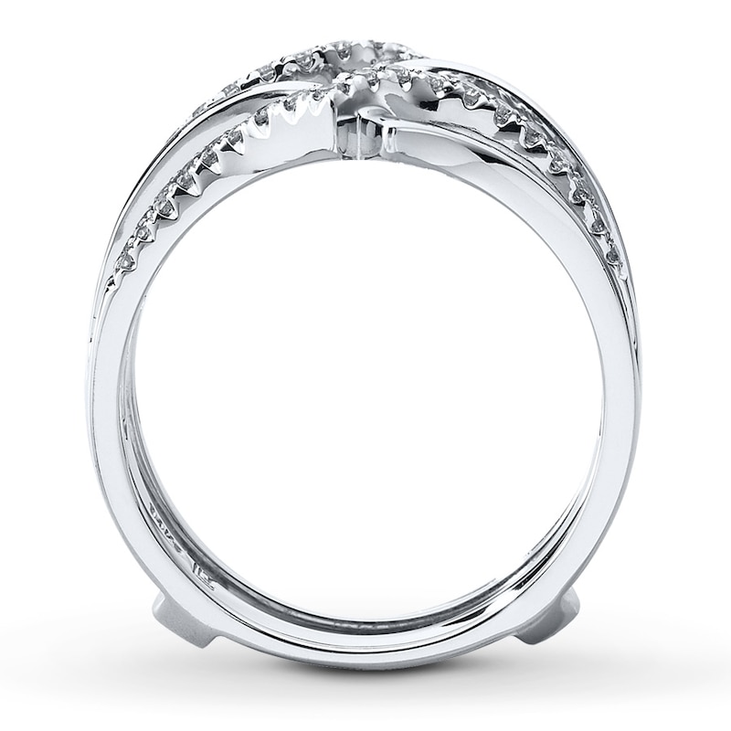 Main Image 2 of Previously Owned Diamond Enhancer Ring 1/4 ct tw Round-cut 14K White Gold - Size 3.25