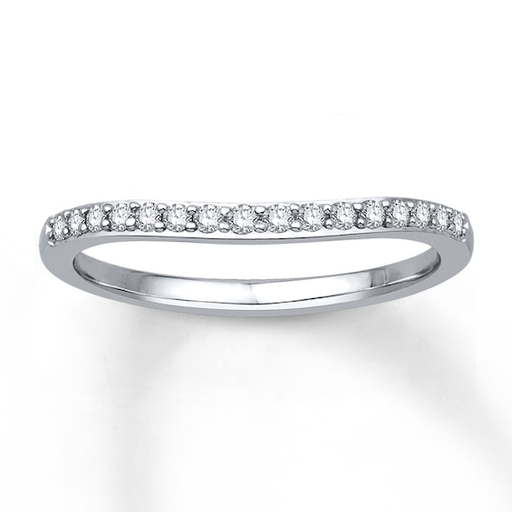 Previously Owned Diamond Enhancer Ring 1/6 ct tw Round-cut 10K White Gold Size 8.75