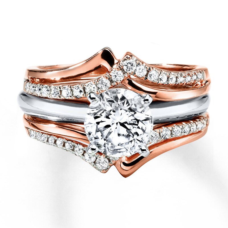 Main Image 4 of Previously Owned Diamond Enhancer Ring 1/4 ct tw Round-cut 14K Rose Gold - Size 4.25