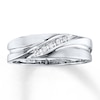 Thumbnail Image 1 of Previously Owned Men's Wedding Band 1/15 ct tw Round-cut Diamonds 10K White Gold - Size 12.5