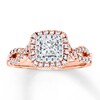 Thumbnail Image 1 of Previously Owned Diamond Engagement Ring 5/8 ct tw Princess & Round-cut 14K Two-Tone Gold - Size 3.5