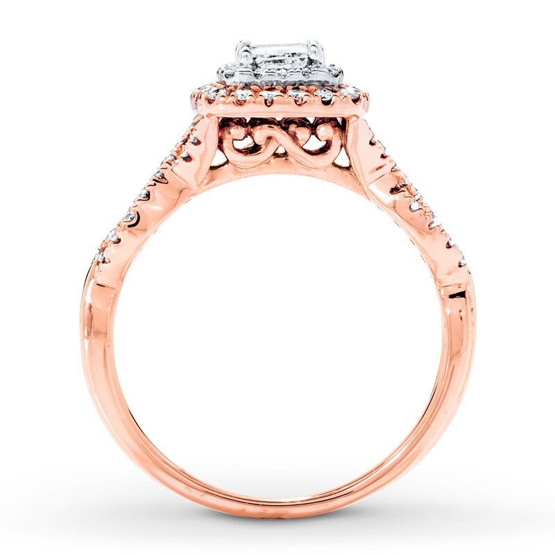 Main Image 2 of Previously Owned Diamond Engagement Ring 5/8 ct tw Princess & Round-cut 14K Two-Tone Gold Size 4.5