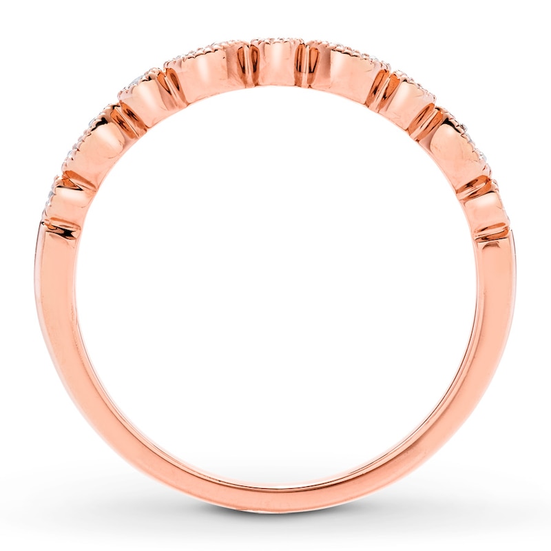 Main Image 2 of Previously Owned Diamond Wedding Band 1/15 ct tw Round-cut 10K Rose Gold Size 8.5