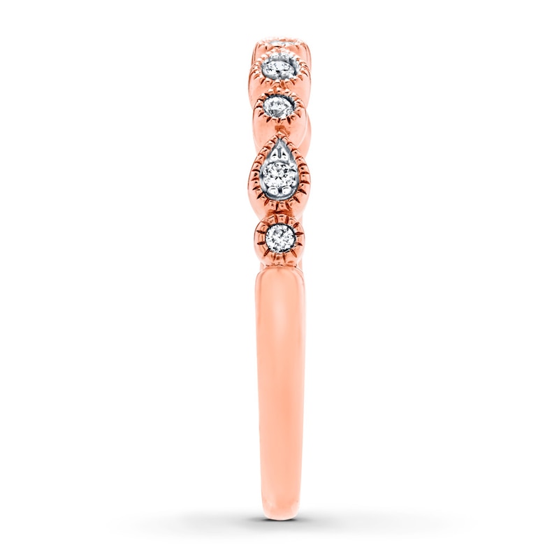 Main Image 3 of Previously Owned Diamond Wedding Band 1/15 ct tw Round-cut 10K Rose Gold Size 8.5