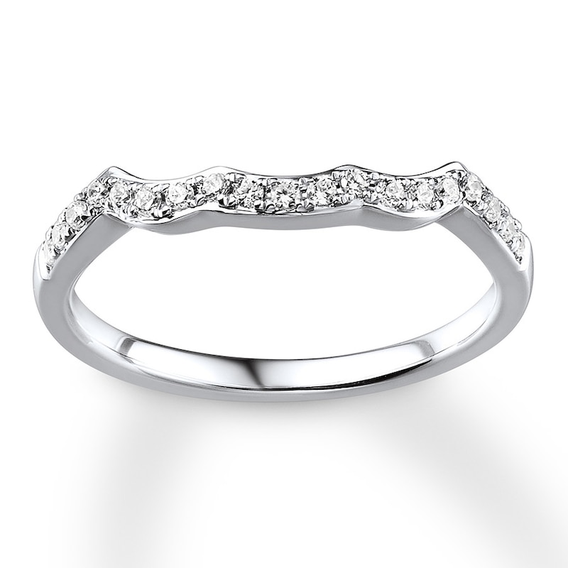 Main Image 1 of Previously Owned Diamond Wedding Band 1/6 ct tw Round-cut 14K White Gold Size 9.5