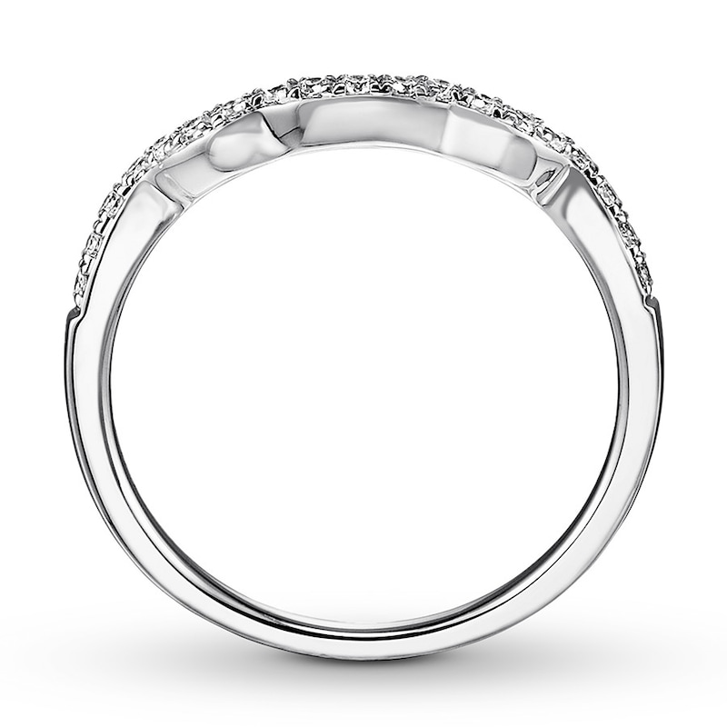 Main Image 2 of Previously Owned Diamond Wedding Band 1/6 ct tw Round-cut 14K White Gold Size 9.5