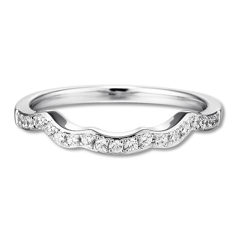 Main Image 4 of Previously Owned Diamond Wedding Band 1/6 ct tw Round-cut 14K White Gold Size 9.5