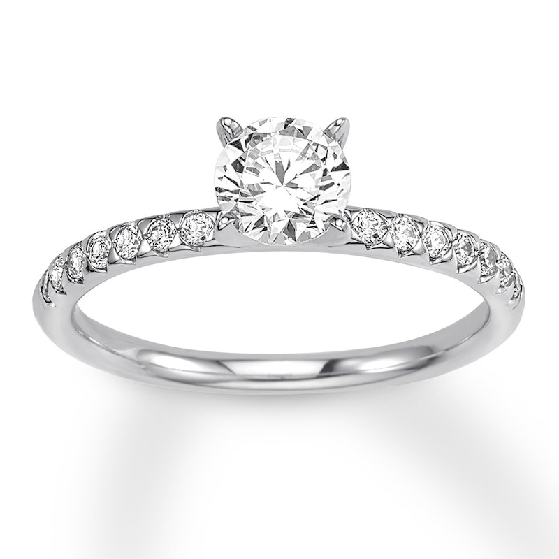Main Image 1 of Previously Owned Diamond Engagement Ring 3/4 ct tw Round-cut 14K White Gold - Size 9.75