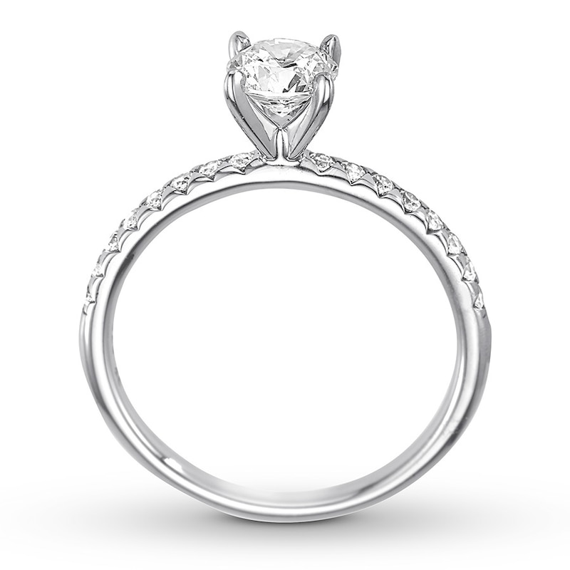 Main Image 2 of Previously Owned Diamond Engagement Ring 3/4 ct tw Round-cut 14K White Gold - Size 9.75