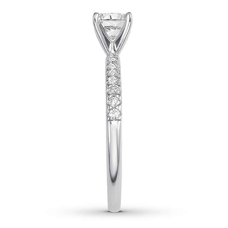 Main Image 3 of Previously Owned Diamond Engagement Ring 3/4 ct tw Round-cut 14K White Gold - Size 9.75