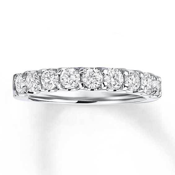 Previously Owned Diamond Wedding Band 1 ct tw Round-cut 14K White Gold Size