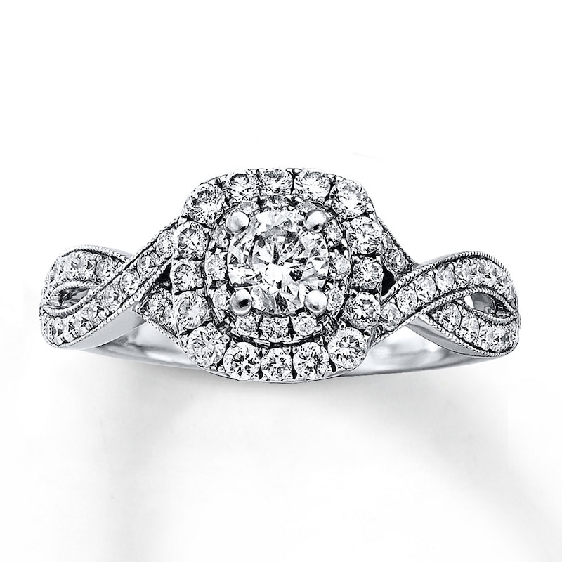 Main Image 1 of Previously Owned Neil Lane Engagement Ring 7/8 ct tw Round-cut Diamonds 14K White Gold Size 4