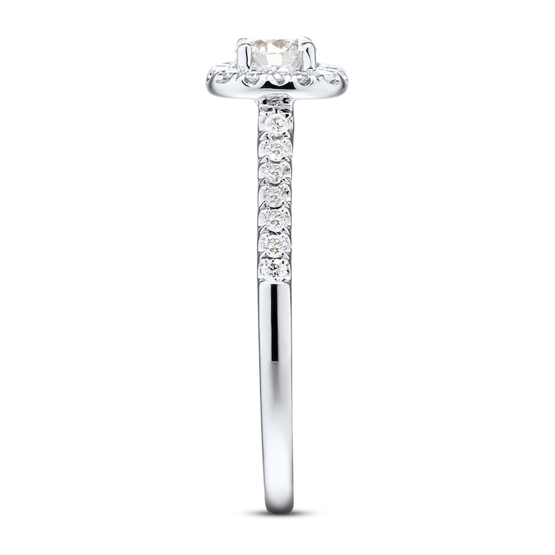 Main Image 2 of Previously Owned Diamond Engagement Ring 3/8 ct tw Round-cut 10K White Gold Size 9.25