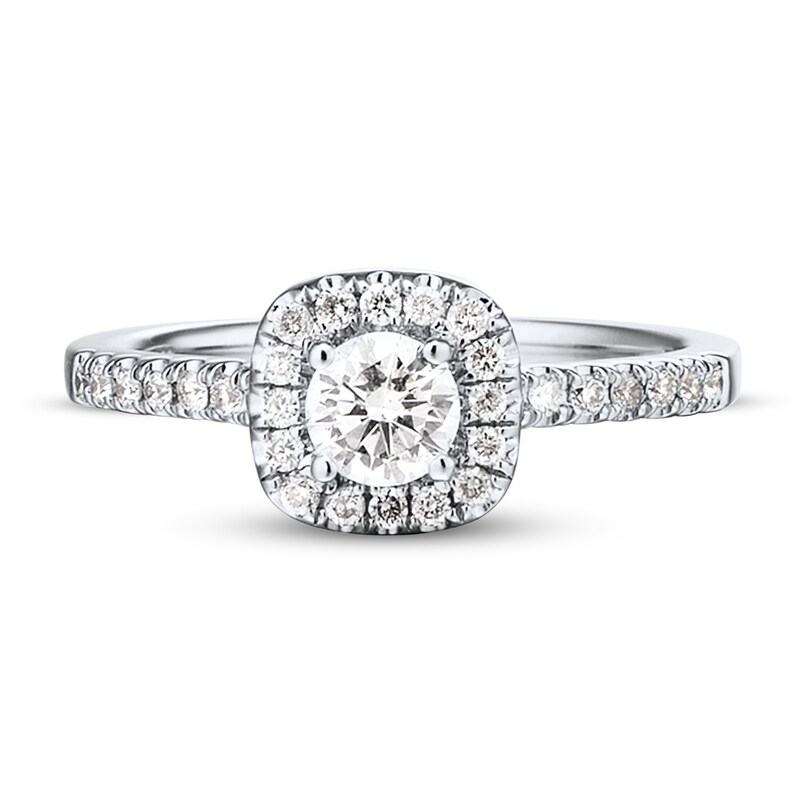 Previously Owned Diamond Engagement Ring 3/8 ct tw Round-cut 10K White Gold