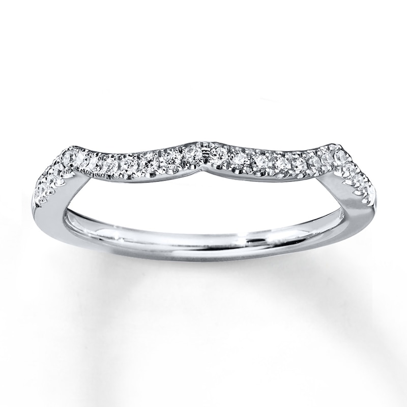 Main Image 1 of Previously Owned Diamond Wedding Band 1/8 ct tw Round-cut 14K White Gold Size 9.75