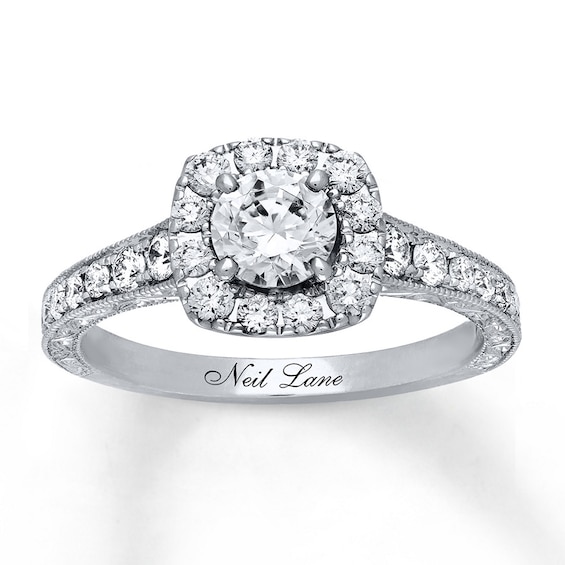 Previously Owned Neil Lane Engagement Ring 1-1/6 ct tw Round-cut Diamonds 14K White Gold Size