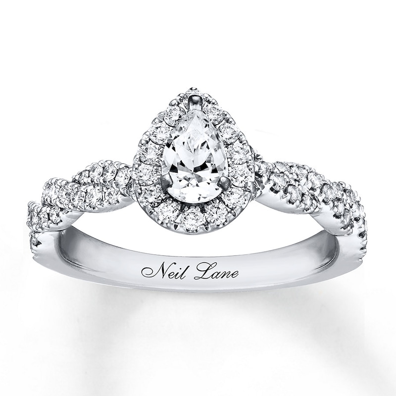 Main Image 1 of Previously Owned Neil Lane Engagement Ring 3/4 ct tw Round-cut Diamonds 14K White Gold - Size 4