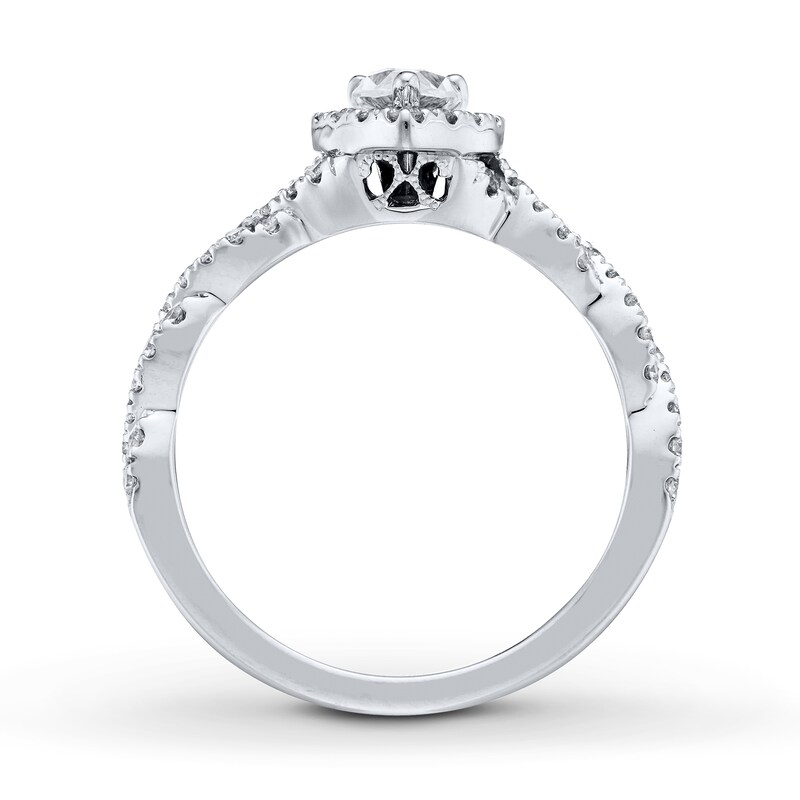 Main Image 2 of Previously Owned Neil Lane Engagement Ring 3/4 ct tw Pear & Round-cut Diamonds 14K White Gold Size 8.5