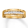 Thumbnail Image 1 of Previously Owned Men's Wedding Band 1/4 ct tw Round-cut Diamonds 10K Yellow Gold Size 13.75