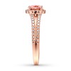 Thumbnail Image 3 of Previously Owned Morganite Engagement Ring 3/8 ct tw Round-cut Diamonds 14K Rose Gold - Size 10