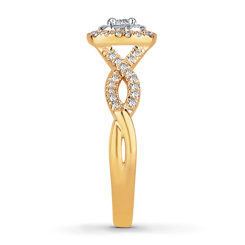 Main Image 3 of Previously Owned Diamond Engagement Ring 1/2 ct tw Round-cut 10K Two-Tone Gold Size 10