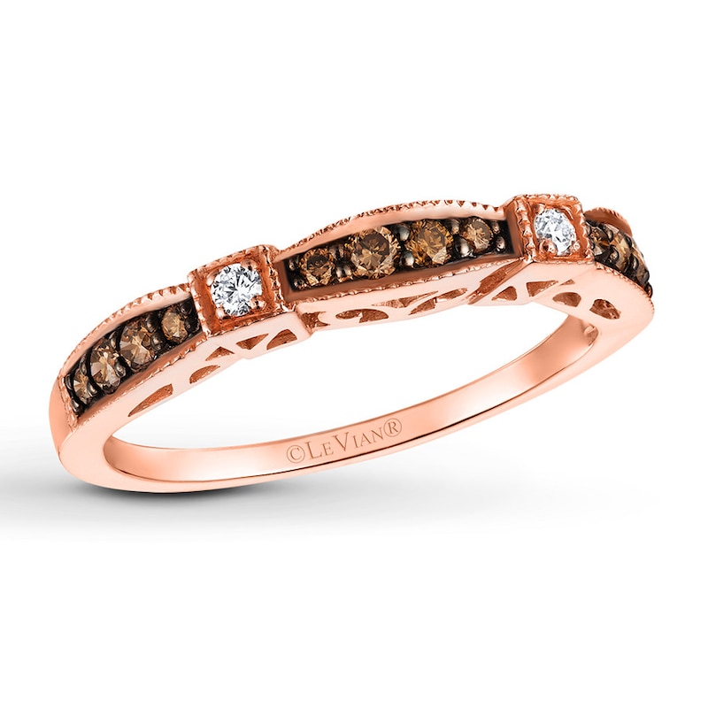 Previously Owned Le Vian Chocolate Diamonds 1/4 ct tw Round-cut Ring 14K Strawberry Gold