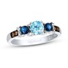 Thumbnail Image 1 of Previously Owned Le Vian Aquamarine Ring 1/10 ct tw Round-cut Diamonds 14K Vanilla Gold Size 10