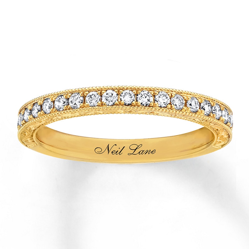 Main Image 1 of Previously Owned Neil Lane Wedding Band 1/3 ct tw Round-cut Diamonds 14K Yellow Gold - Size 8.75