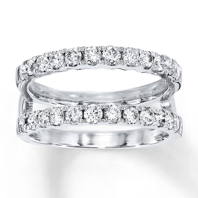 Main Image 1 of Previously Owned Diamond Enhancer Ring 1 ct tw Round-cut 14K White Gold - Size 9.5