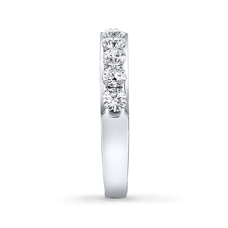 Main Image 3 of Previously Owned THE LEO Diamond Band 1 ct tw Round-cut 14K White Gold Size 8.75